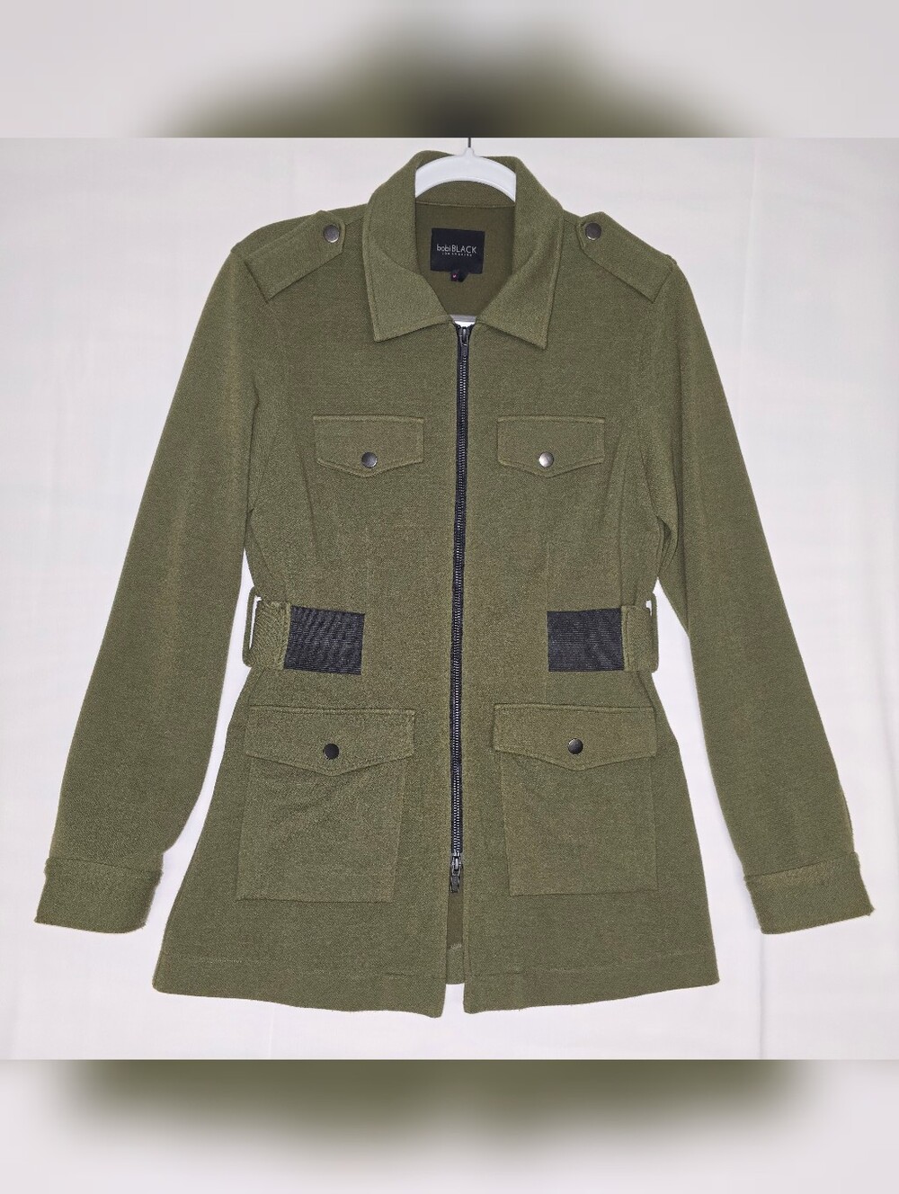bobi BLACK Los Angeles Olive Green Utility Military Jacket Size